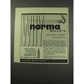 1959 Norma Bullets Ad - Give You Reliable Penetration