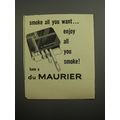 1951 Du Maurier Cigarettes Ad - Smoke all you want.. enjoy all you smoke!