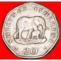 ELEPHANT WITH CALF (1990-1991): TANZANIA★ 20 SH...