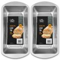 2x DEEP RECTANGLE BAKING TINS Oven Tray Mould B...