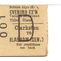 B.R. Edmondson Ticket - Clarkston to Glasgow Ce...