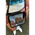 Black Clear PVC Leather Strap Crossbody Bag