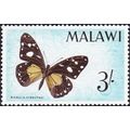 Malawi QEII 1966 Butterflies 3s Amauris Crawsha...