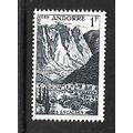 ANDORRA FRENCH 1955 LES ESCALDES 1F DEEP GREY B...