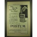 1912 Post Postum Cereal Ad - May Be What You Need