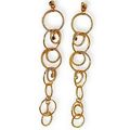 Gold Ring Link Earrings- Topaz - ER-CQE956G