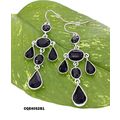 Crystal Tear Drop Earrings - Black - ER-CQE4052B1