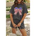 Carbon Grey Independence Day Sequin Bow Graphic...