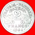 AXE & GRAIN SPRIGS: FRANCE ★ 2 FRANCS 1944! VIC...