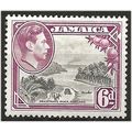 Jamaica 1950 SG128a 6d Grey & Purple Perf 13.5x...