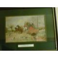 Crossing the Bridge - George Rowlandson framed