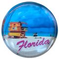 Small Florida Lifeguard Shack Round Glass Fridg...