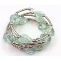 Clear Glass Hearts Memory Wire Bracelet Gift La...