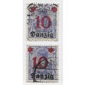 DANZIG 1920 10pf Mi 17 SURCHARGE ON 20pf OVERPR...