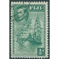 Fiji 1948 ½d green Perf 12 Variety Extra palm f...