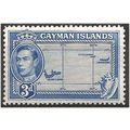 Cayman Islands 1947 SG121a 3d Bright Blue Mount...
