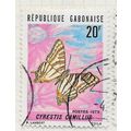 GABON 1973 AFRICAN MAP BUTTERFLY CYRESTIS CAMIL...