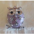 Beautiful Silver-Lilac Owl Pendant (4cm x 3cm x...