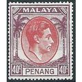 Penang 1949 SG18 40c Red & Purple Mounted Mint ...