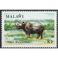Malawi 1991 Wildlife K2 Rhinoceros Unmounted Mi...