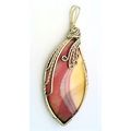Mookaite Jasper Nickel Silver Wire Wrap Gemston...