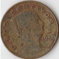 MEXICO COIN - CINCO CENTAVOS 1956/F