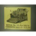 1915 Typewriter Sales Co. Royal No. 10 Typewrit...