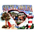 South Carolina Montage Artwood Fridge Magnet
