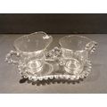 Imperial Candlewick Creamer & Sugar Bowl with T...