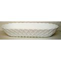 VINTAGE MILK GLASS ' PRETZEL / WEAVE ' DESIGN O...