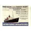 Advertising SOUTHERN RAILWAY Queen Mary Postcar...