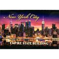 New York City Empire State Building At Night Gl...