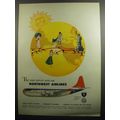 1951 Northwest Airlines Ad - The sun never sets on Northwest Airlines