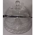 Anchor Hockings Glass Cake Stand Pedestal Foote...
