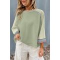 Meadow Mist Green Waffle Knit Wide Bracelet Sle...