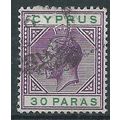 Cyprus 1912 SG76 30 Paras Violet & Green Fine U...