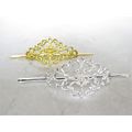 Small gold or silver filigree metal hair slide ...