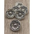 Shank Buttons 15mm Antique Silver Metal Coat Bl...