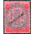 Rhodesia 1896 10s slate & vermilion on rose SPE...