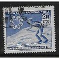 CHILE 1965 WORLD SKIING 20c BLUE SKIER CROSSING...