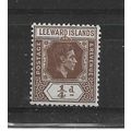 LeewardIslands.SG95 1/4d Brown.Variety Unchecke...