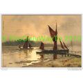 SAILING BOATS AT SUNSET, ENGLAND, 1912, Postcard