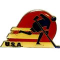 Olympic Games Winter Sport Hockey Hat Pin Vinta...