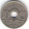 FRANCE 10 CTS 1938