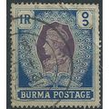 Burma 1938 SG30 1 Rupee Purple & Brown Good/Fin...