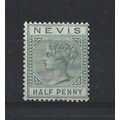 Nevis.SG25 1/2d Dull Green.Mounted Mint.May24a