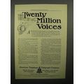 1908 AT&T Telephone Ad - Twenty Million Voices