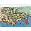 East Sussex Map Postcard unused VGC
