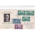 United States 1945 President Roosevelt FDC Hyde...
