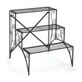 3-Tier Metal Plant Stand with Widened Grid Shel...